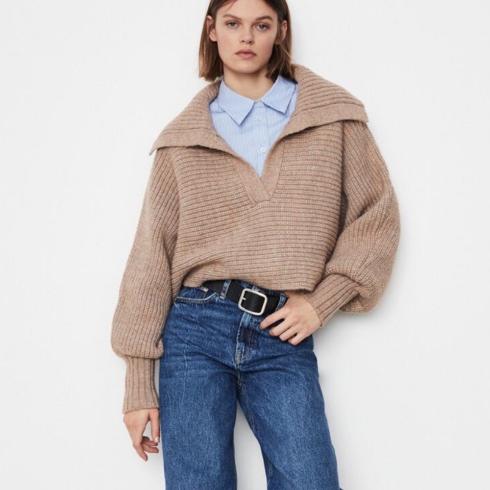 Zara cropped knit sweater size s